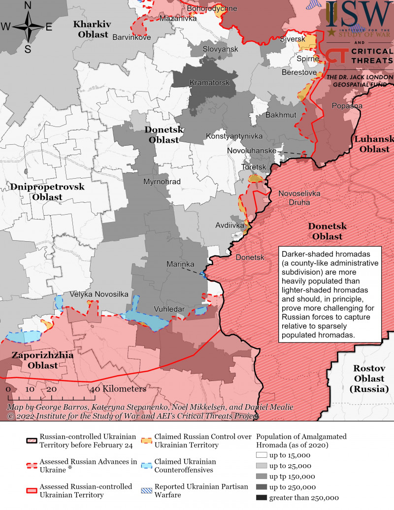 Donetsk Population Map July 20,2022