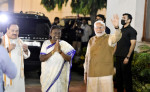 Prime Minister Narendra Modi Congratulates Newly Elected President Droupadi Murmu At Her Residence, India - 21 Jul 2022