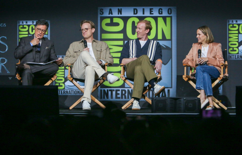 Celebrities participate in a hall H panel for "The Lord Of The Rings: The Rings Of Power" Panel at 2022 Comic-Con at the San Diego Convention Center in San Diego, CA