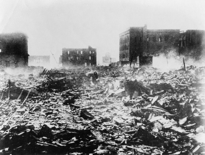 Zerstörung Hiroshima nach Atombombe