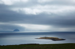 The Island of Pladda with Ailsa Craig in the Distance. Isle of Arran, Scotland, UK.