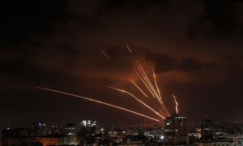 Rockets are launched from Gaza City, towards Israel, Gaza city, Gaza Strip, Palestinian Territory - 05 Aug 2022
