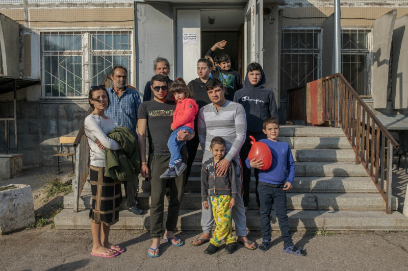 Gypsy refugees in Chisinau, Moldova.