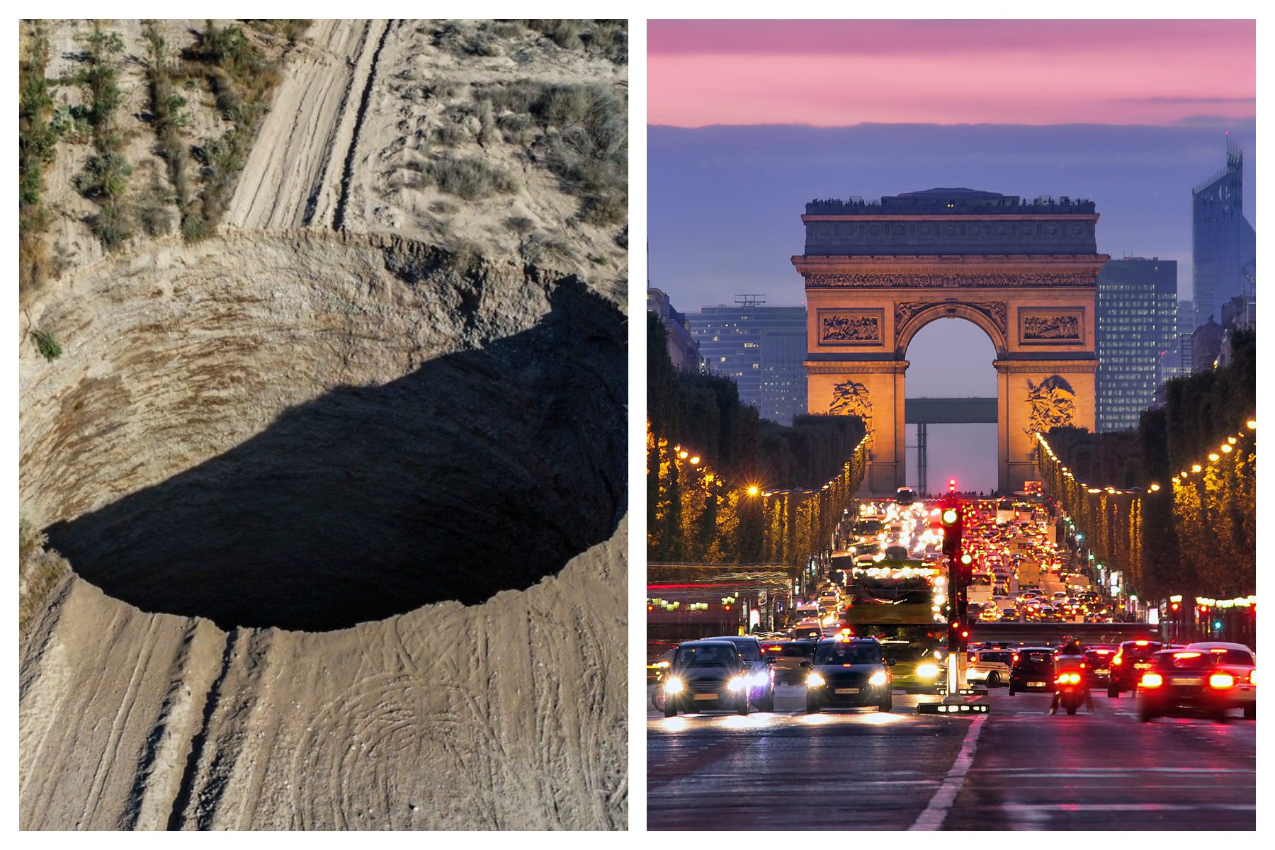 Craterul misterios apărut în Chile și-a dublat dimensiunea într-o săptămână și poate „înghiți” acum Arcul de Triumf din Paris