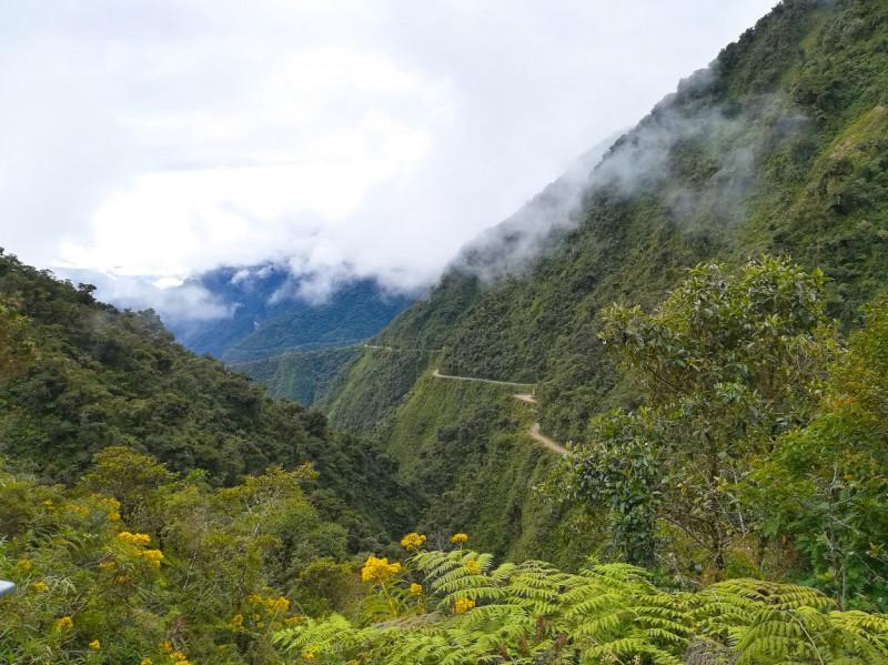 Death Road from Coroico to La Paz, Bolivia