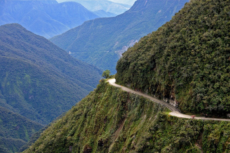 Deathroad in Bolivia from La Paz to coroico