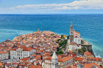 Aerial view of Piran on the Slovenian coast