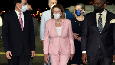 Nancy Pelosi în timpul vizitei în Taiwan.