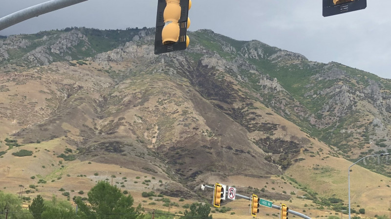 Focul a aprins 242.000 de metri pătrați de vegetație de pe un versant de munte din Springville, Utah. Foto-Utah Fire Info