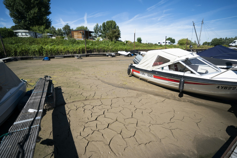 Ships on dry land in the marina of Beusichem