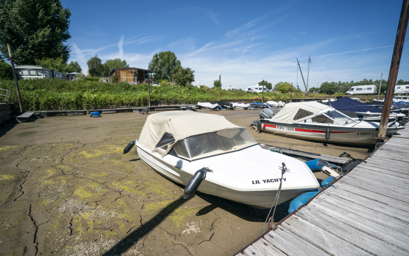 Ships on dry land in the marina of Beusichem