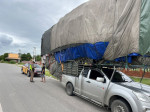 Wide load! Super-stacked pickup truck pulled over by police in Thailand