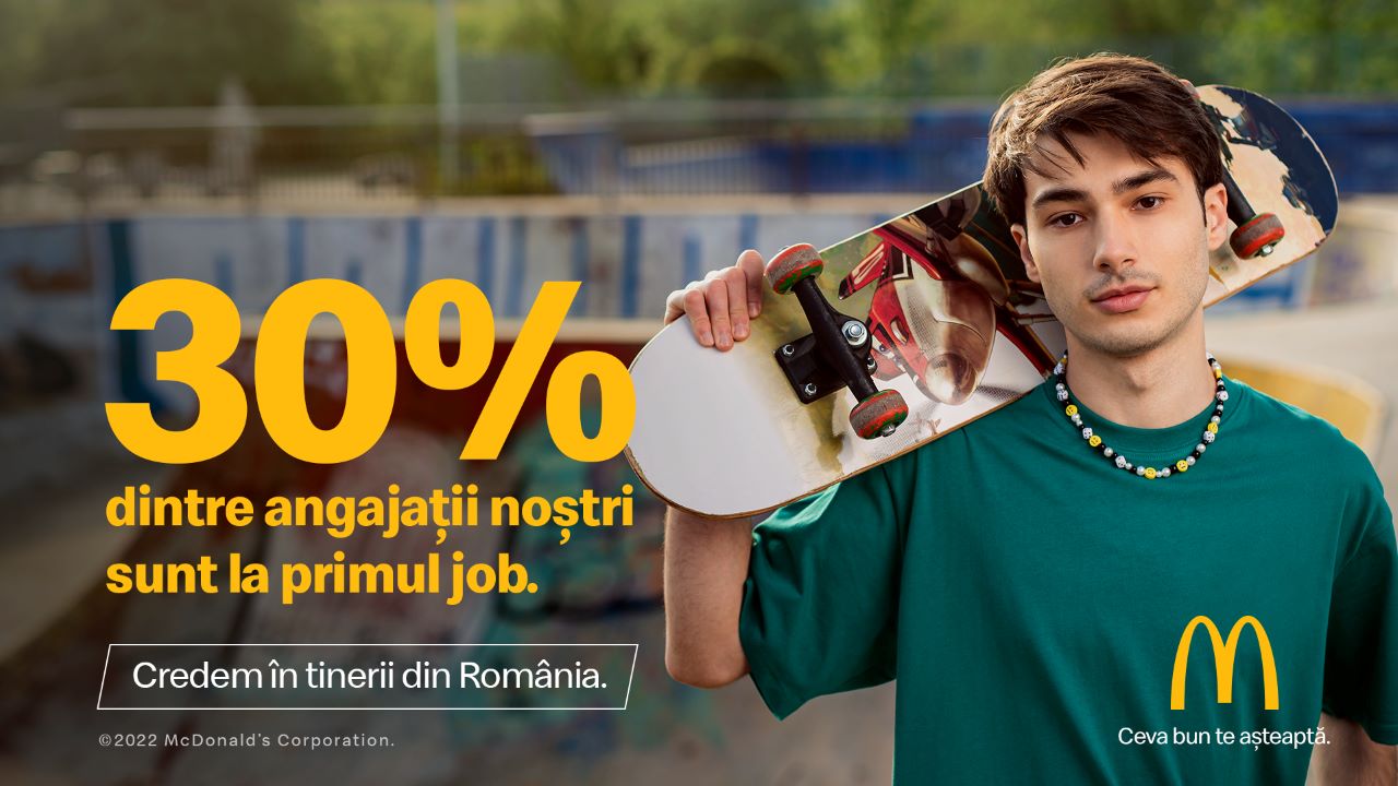 (P) Peste 1.000 de locuri de muncă disponibile la McDonald’s, prin noua campanie de recrutare dedicată tinerilor din România