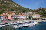 Giglio village and port, Giglio Island, Tuscan archipelago, Tuscany, Italy, Europe