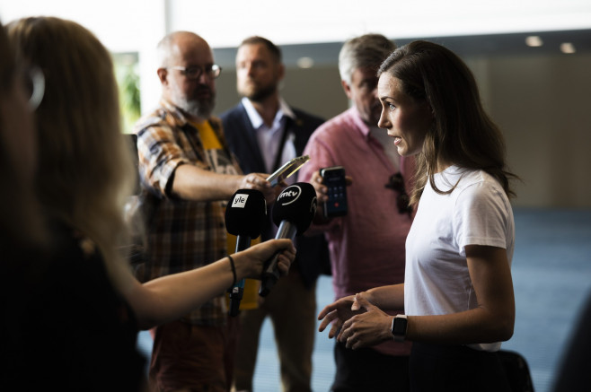 The Prime Minister answered media questions, Kuopio, Finland - 18 Aug 2022