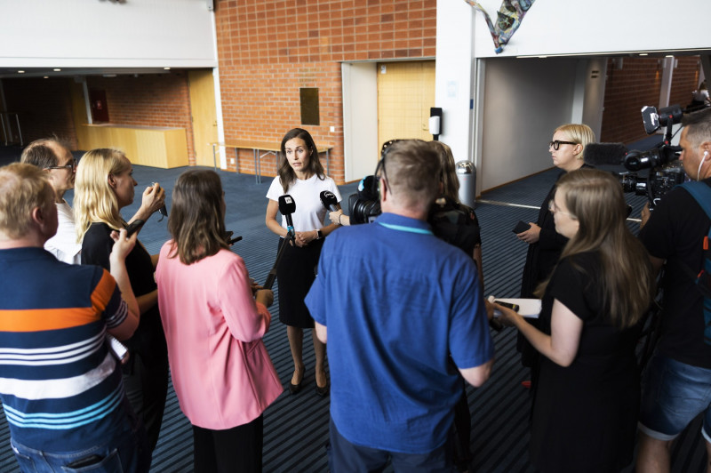 The Prime Minister answered media questions, Kuopio, Finland - 18 Aug 2022