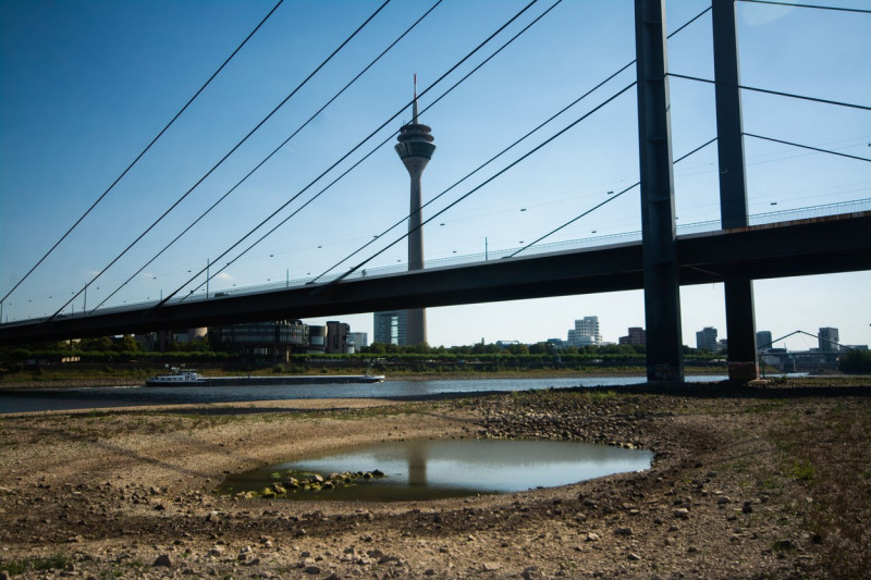 Drought Weather In Düsseldorf, Germany - 10 Aug 2022