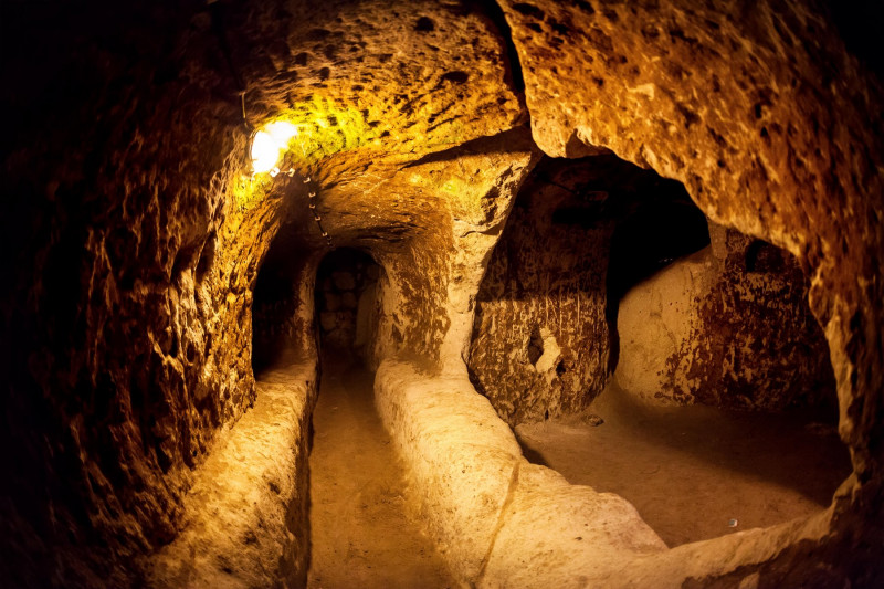 Derinkuyu cave city in Cappadocia Turkey