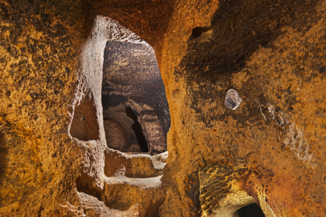 Derinkuyu cave city in Cappadocia Turkey