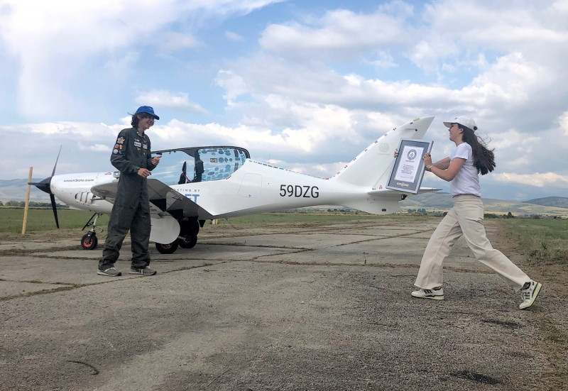 BULGARIA: MACK RUTHERFORD YOUNEST PERSON AROUND THE WORLD FLIGHT