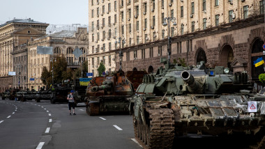 Exhibition of destroyed Russian tanks in Kyiv, Ukraine - 23 Aug 2022
