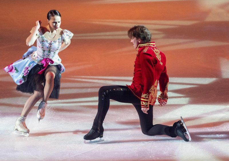 Ice show of Olympic champion Tatyana Navka "Scarlet Flower" at the Yubileiny sports complex.