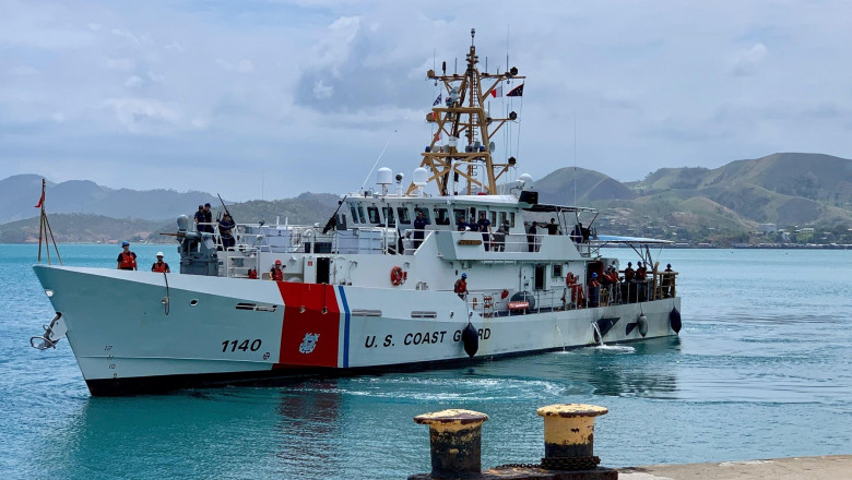 The Sentinel-class fast response cutter USCGC Oliver Henry (WPC 1140) crew arrives in Port Moresby for a port visit on Aug. 23, 2022, following a patrol in parts of the Coral Sea, and the Solomon Islands and PNG Exclusive Economic Zones. The U.S. Coast Gu