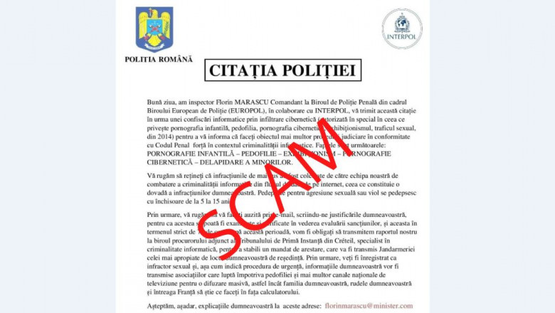politia romana scam