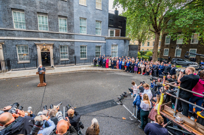 Prime Minister Boris Johnson, makes his final speech in Downing Street., Downing Street, London, UK - 06 Sep 2022