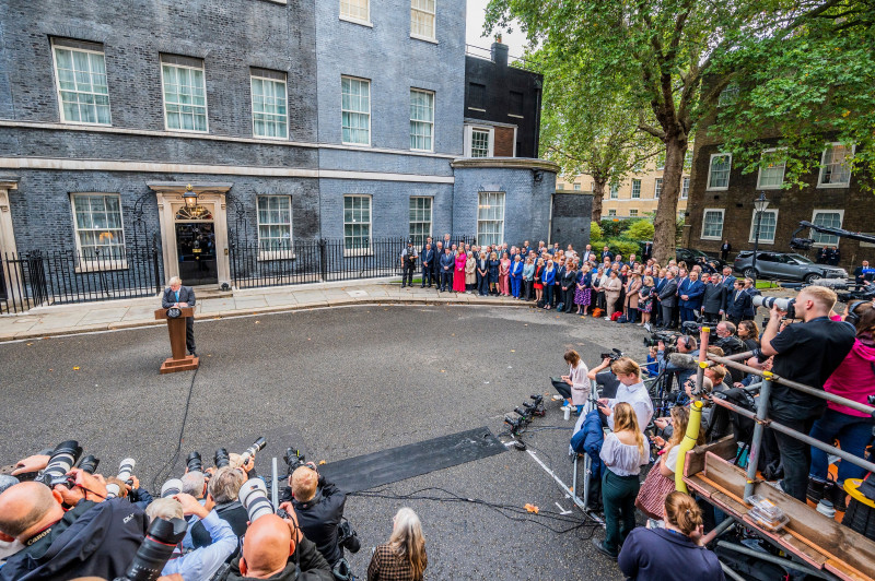 Prime Minister Boris Johnson, makes his final speech in Downing Street., Downing Street, London, UK - 06 Sep 2022