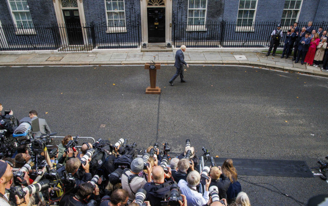 Boris Johnson delivers his final speech, Downing Street, London, UK - 06 Sep 2022