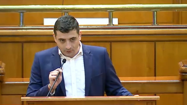 George Simion vorbește în Parlament