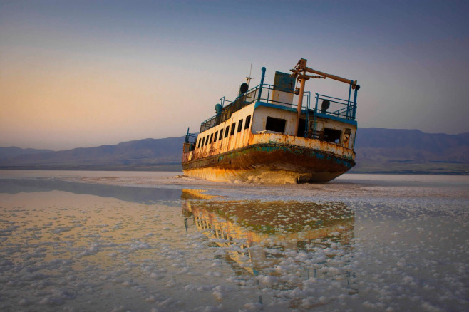 Lake Urmia and hamze ship