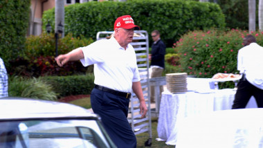 Donald Trump is a surprise guest at a Mar-A-Lago motorsports event called The Palm