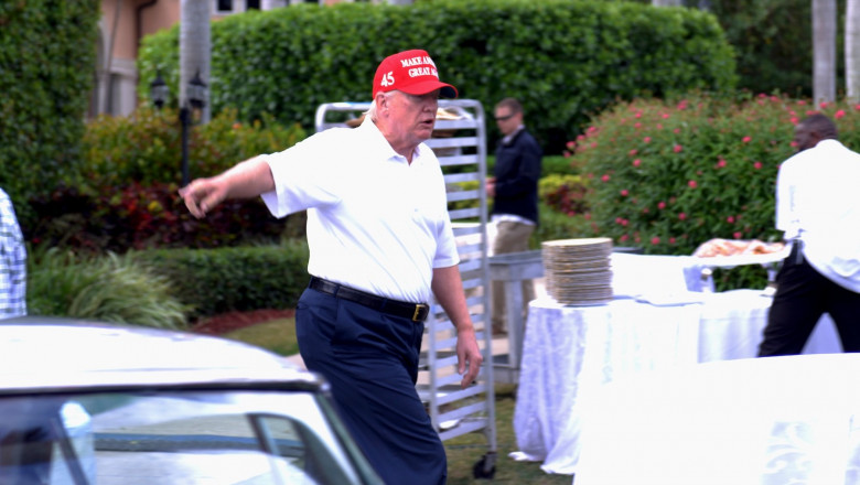 Donald Trump is a surprise guest at a Mar-A-Lago motorsports event called The Palm
