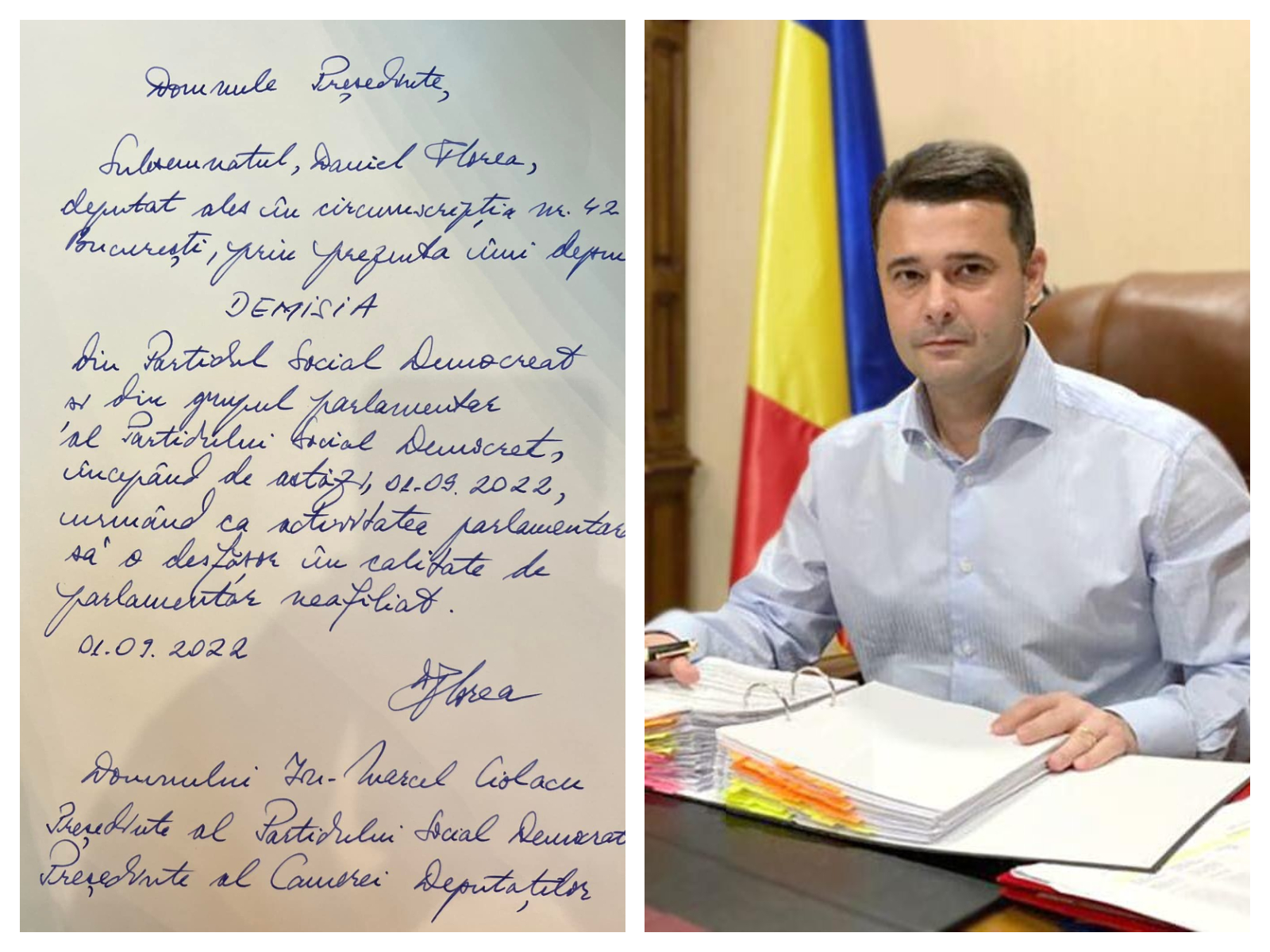 Deputatul Daniel Florea a anunțat că demisionează din PSD și explică motivul pe Facebook