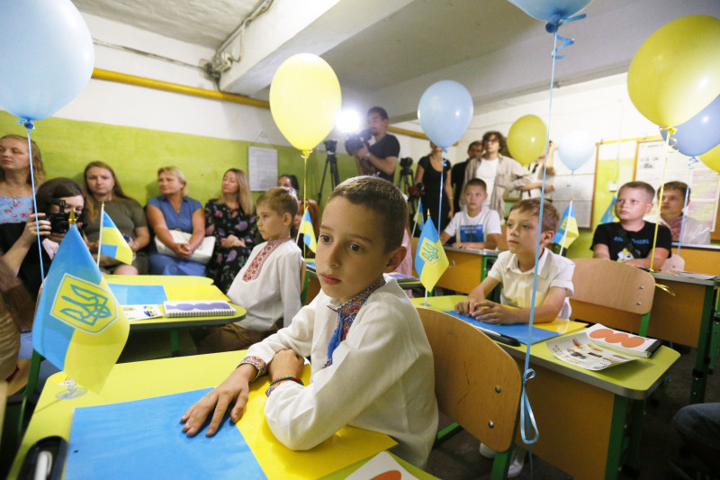 Start of the new school year at a bomb shelter in Odesa, Ukraine - 01 Sept 2022