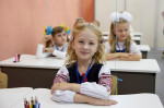 Ukranian school children. Volodymyr Zelensky, President of Ukraine, visited the children and teachers of the A. S. Makarenko specialized secondary school in Irpin, Ukraine. The school has been rebuilt after being damaged by Russian attackers. 215 educatio