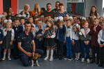 Volodymyr Zelensky, President of Ukraine, visited the children and teachers of the A. S. Makarenko specialized secondary school in Irpin, Ukraine. The school has been rebuilt after being damaged by Russian attackers. 215 educational institutions were dama