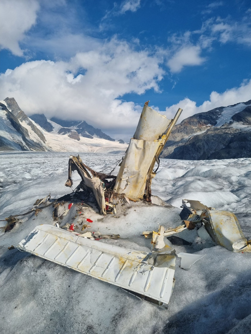 Melting Swiss Glacier Reveals Human Skulls And 50-Year-Old Plane Crash