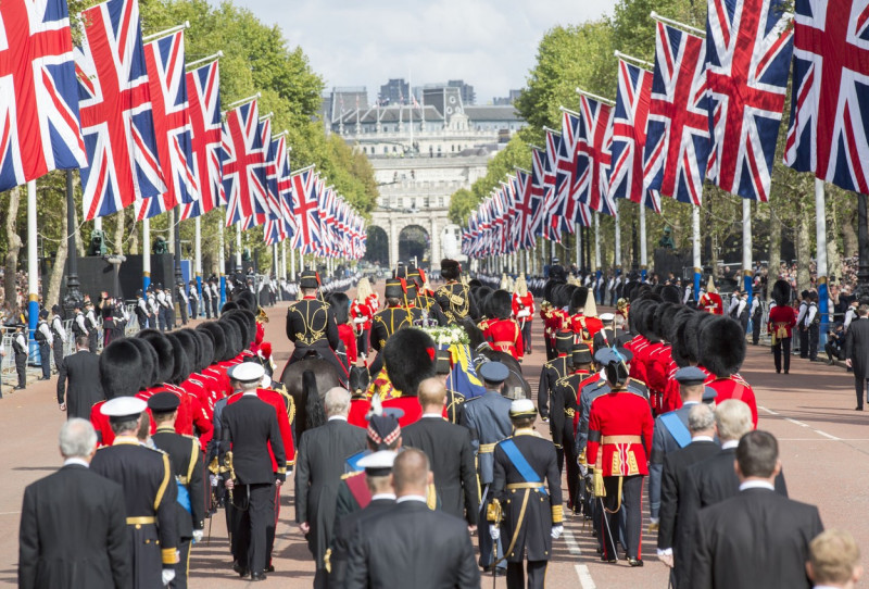 Queen Elizabeth II's coffin procession from Buckingham Palace to Westminster Hall, London, UK - 14 Sep 2022