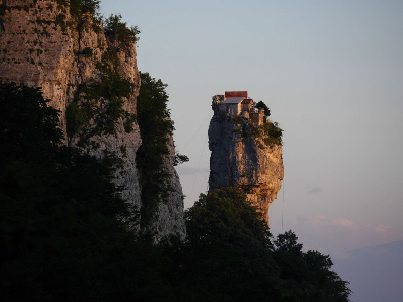 Last of the Stylites Maxime Qavtaradze, who lives on top of the Katskhi Pillar, Georgia - 22 Jun 2013