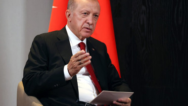 Erdogan gesticulează