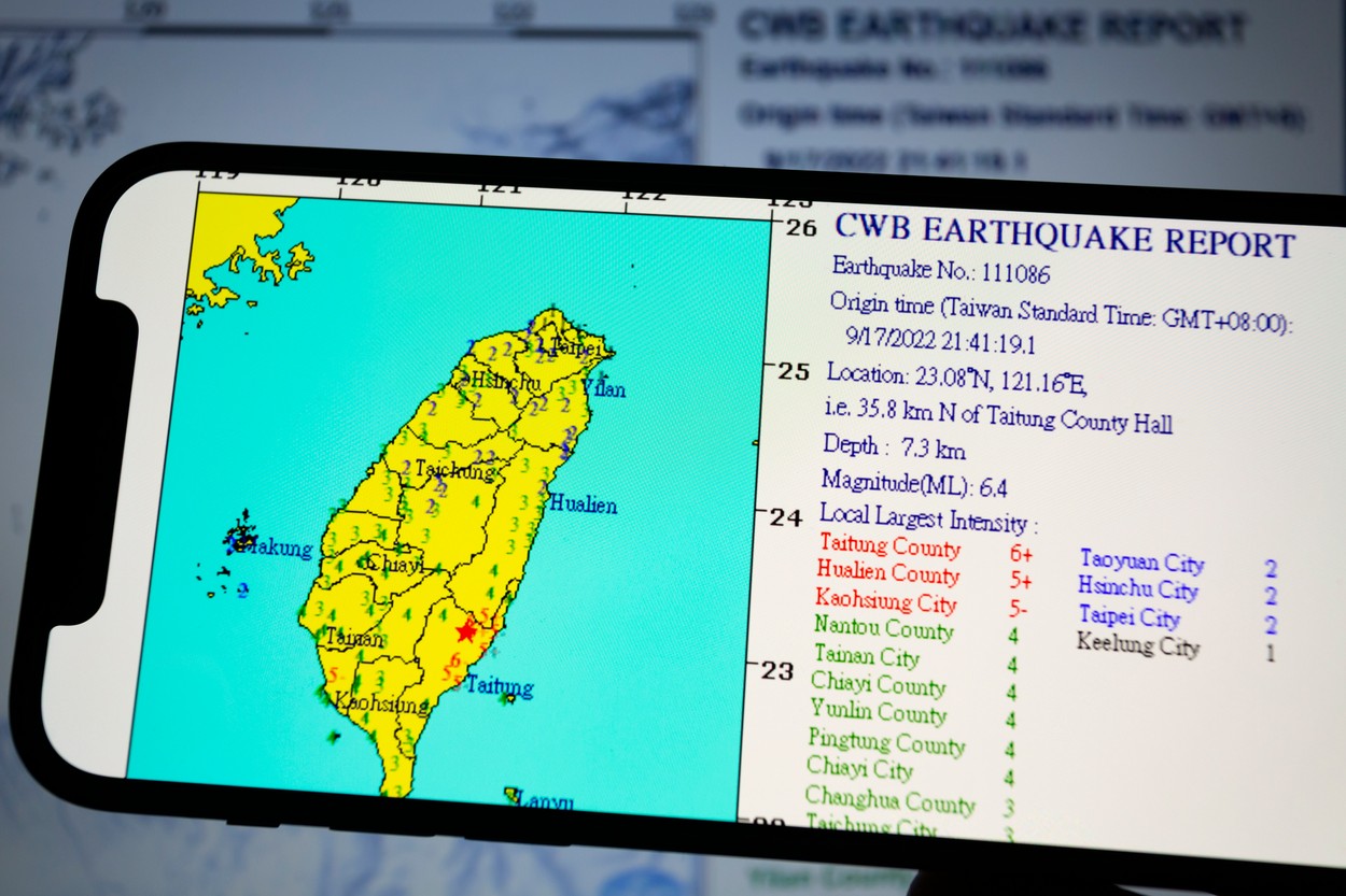 Avertizare de tsunami după o serie de cutremure în Taiwan. Cel mai puternic a avut magnitudinea 7,2