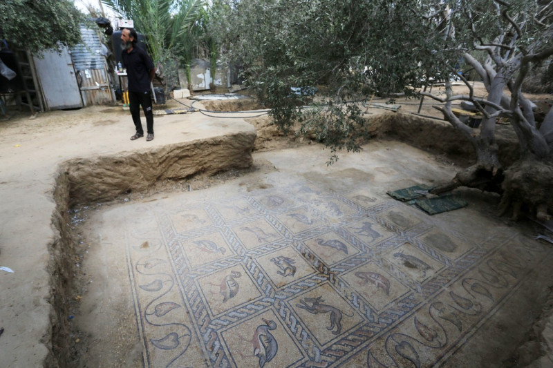 Un fermier palestinian a descoperit un mozaic bizantin