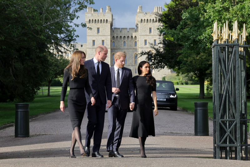 Prince and Princess of Wales with Prince Harry and Meghan, Duchess of Sussex, Windsor Castle, UK - 10 Sep 2022