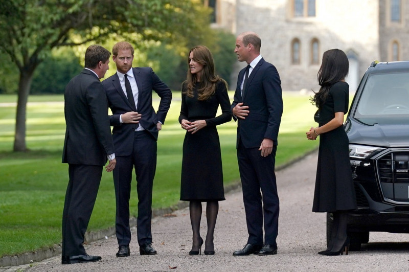 Prince and Princess of Wales with Prince Harry and Meghan, Duchess of Sussex, Windsor Castle, UK - 10 Sep 2022