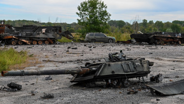Echipamente rusești distruse de ucraineni în timpul recuceririi orașului Balaklia