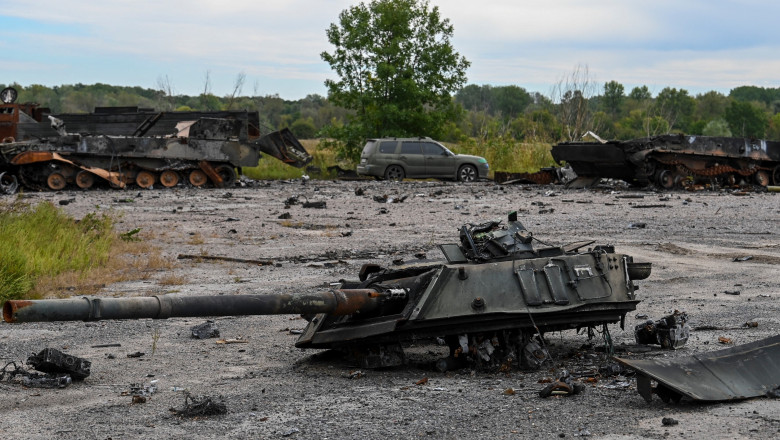 Echipamente rusești distruse de ucraineni în timpul recuceririi orașului Balaklia