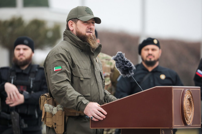 Troops and military hardware review in Grozny, Russia